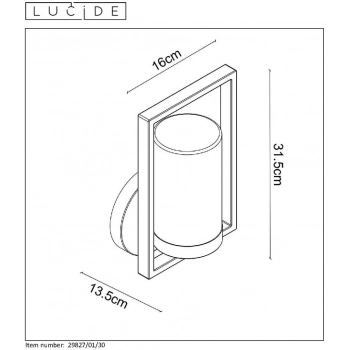 Lucide Nispen 29827/01/30 kinkiet zewnętrzny E14 IP44 czarny